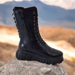 بوت ساق بلند پشت بنددار (بغل زیپ)