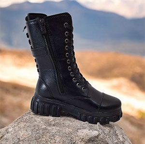 بوت ساق بلند پشت بنددار (بغل زیپ)