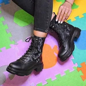 بوت چریکی ترکیبی زنانه (بغل زیپ)