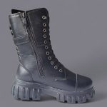 بوت ساق بلند پشت بنددار (بغل زیپ)